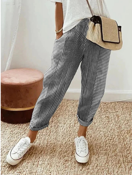 Horizon Striped Cotton Pants