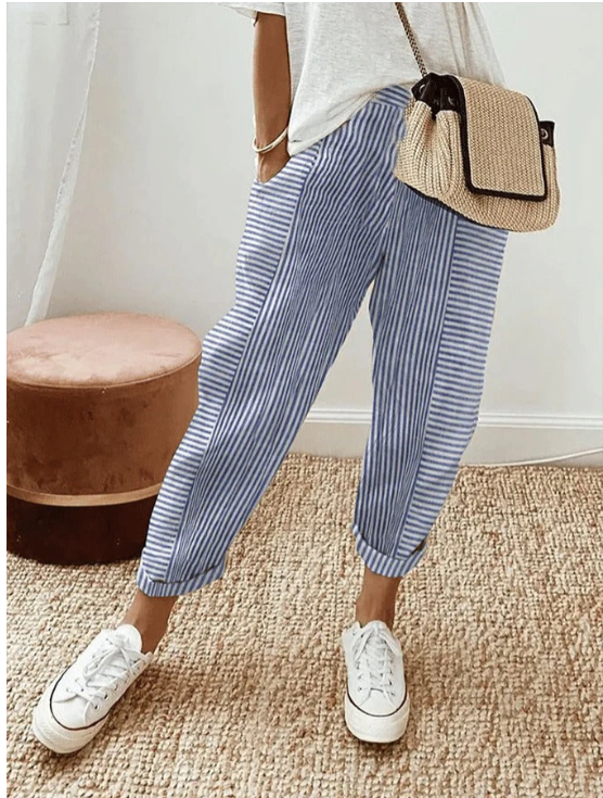 Horizon Striped Cotton Pants