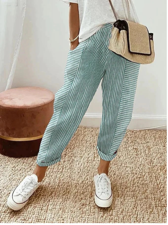 Horizon Striped Cotton Pants