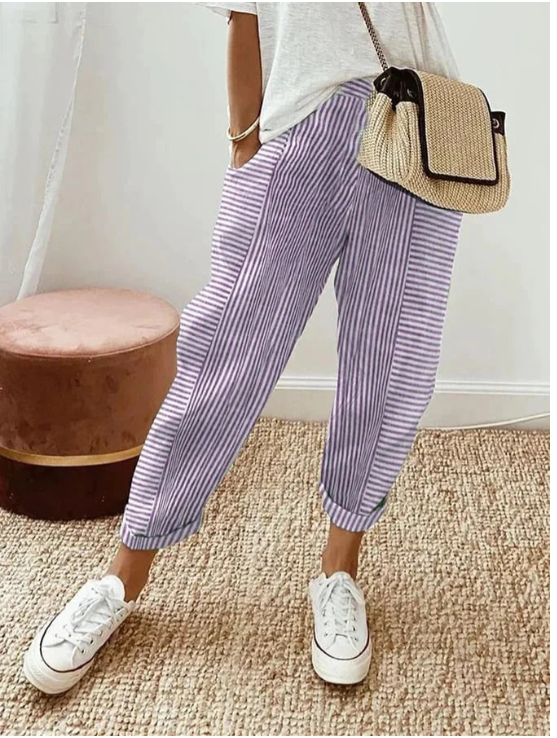 Horizon Striped Cotton Pants