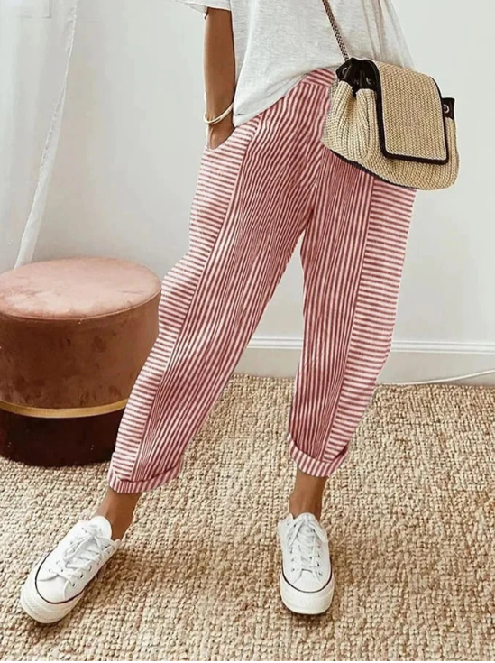 Horizon Striped Cotton Pants